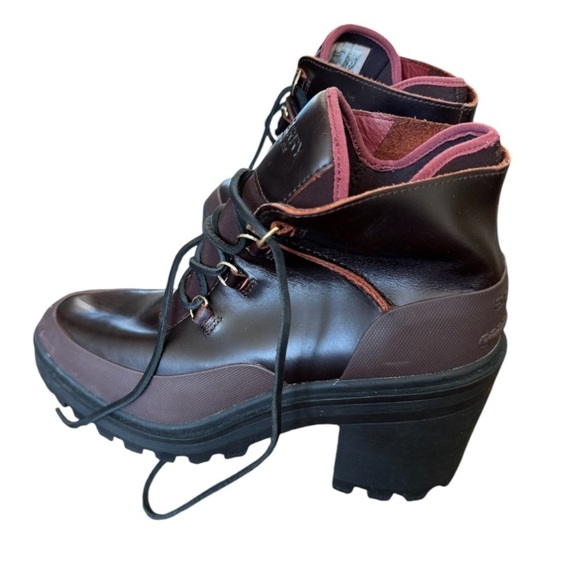 Sperry Pretty Tough Waterproof High-Heeled Boots Rust 10 - Picture 3 of 6